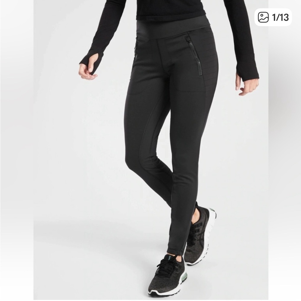 Athleta Black Fleece-Lined Leggings